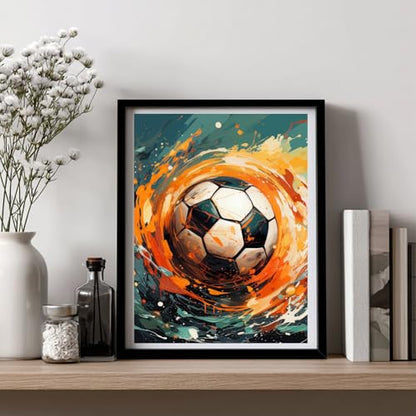 AUKELHJ Soccer Diamond Art Kits for Adults, Diamond Painting, 12x16 Inch - color: 18-Soccer, size: 12X16 inch
