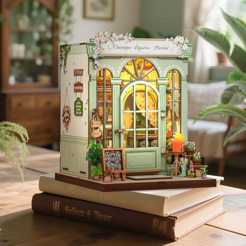 CUTEBEE Book Nook Kit for Adults, DIY Miniature Greenhouse Kit - color: Champs-élysées Florist