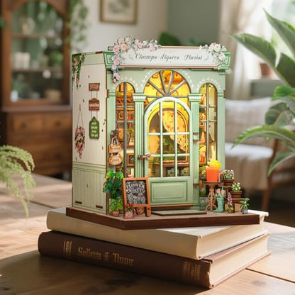 CUTEBEE Book Nook Kit for Adults, DIY Miniature Greenhouse Kit - color: Champs-élysées Florist