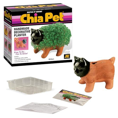 Chia Pet Kitten with Seed Pack, Decorative Pottery Planter, Easy to Do and Fun to Grow, Novelty Gift, Perfect for Any Occasion - style: Kitten