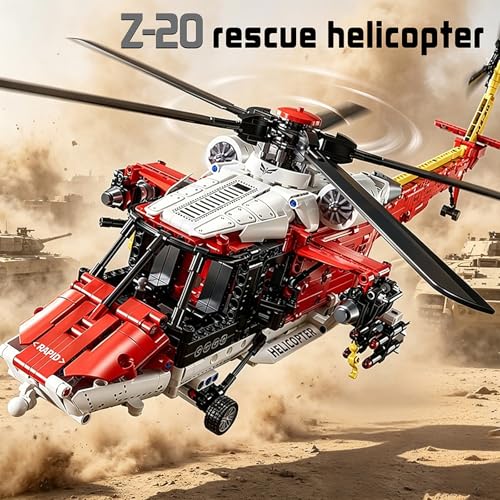 1528PCS Rescue RC Helicopter Building Block Set with Remote Control - color: Red