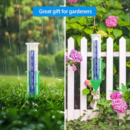 Rain Gauge Outdoor, 7" Capacity Large Rain Gauge Outdoors (Green) - color: Green