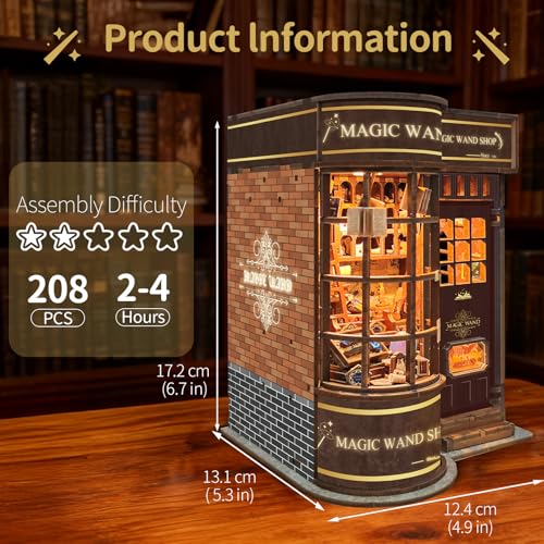 BELEEV Book Nook Kit for Adult and Teens,3D Wooden Puzzle(Magic Wand Store) - color: Magic Wand Store