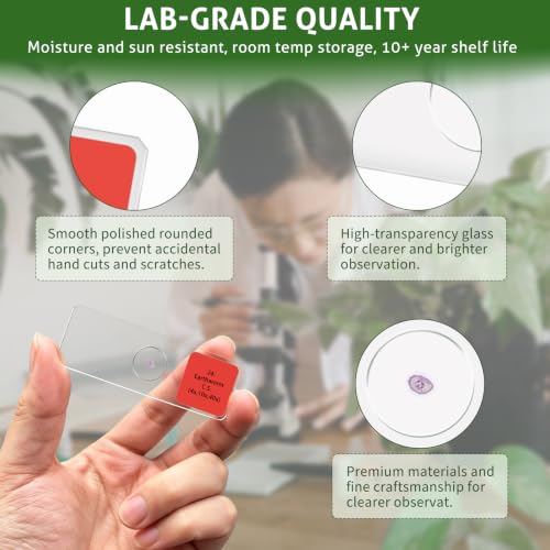 50 PCS Prepared Microscope Slides with Specimens Biology STEM Kit