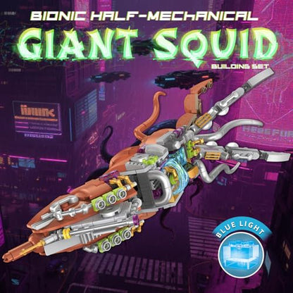 Mechanical Squid Building Set with LED Lights for Kids,Boys 8-12+ - color: Cuttlefish
