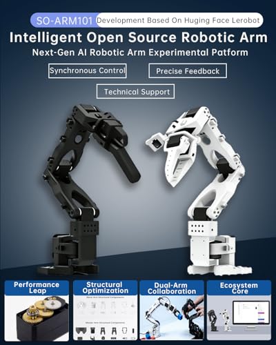 SO-ARM101 6DOF Open Source Robotic Arm, LeRobot Compatible Python AI Robot DIY Kit for STEM & Research, Standard/Pro, DIY/Pre-Assembled Available (Pro DIY Kit)