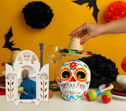 3pcs Dia De Los Muertos Altar Ofrenda Kit, Wooden Day of The Dead Altar - size: Set of 3 Sugar Skull Altar