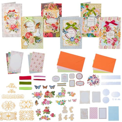 AHANDMAKER Handmade Greeting Card Making Kits, DIY Thank You Card Set Flowers Theme Paper Envelopes Cards Stickers for Christmas Thanksgiving Mother's Day Birthday Gifts Crafts Decorations - size: 4~215x4~125x0.3~2mm