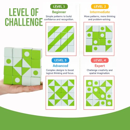 STEM Puzzle Toy – Digital Building Blocks Counting Learning Toddler Toys, Montessori Cube Puzzle for Educational Logical Thinking & Imagination, Sensory Travel Gift for 3,4,5,6,7 Years Kids