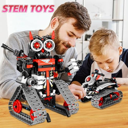STEM Robot Building Kit for Boys 6-12, APP & Remote Control RC Toy for Kids Science LearningDIY Educational Gift Set for Age 6 7 8 9 10 11 12+ Boys & Girls - color: Red