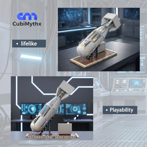 WWII Little Boy Bomb MOC Building Blocks Display Model Kit with Internal Mechanical Structure and Display Stand (407PCS) - style: Bomb 1