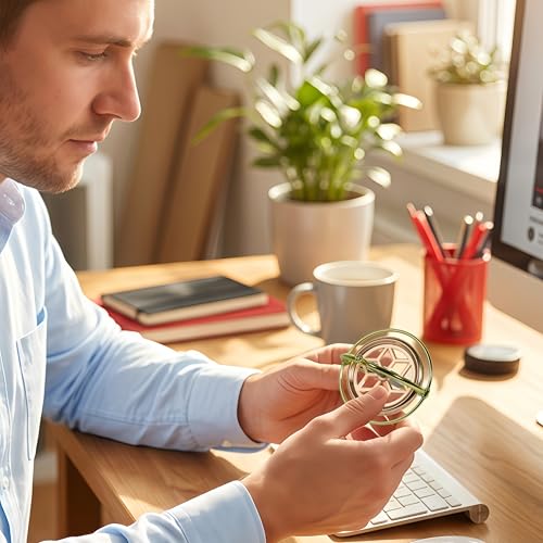 JoyTech Precision Gyroscope Kill Time Metal Anti Gravity Spinner Balance Toy JA01 - color: Golden