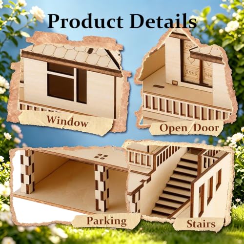 3D Wooden Puzzle for Adults, DIY Miniature Garden Villa Building Two Layer - color: Garden Wood Color 02