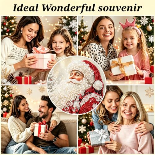 Christmas Pearl Diamond Painting Kits for Adults,Santa Claus Diamond Art - color: PL184-1