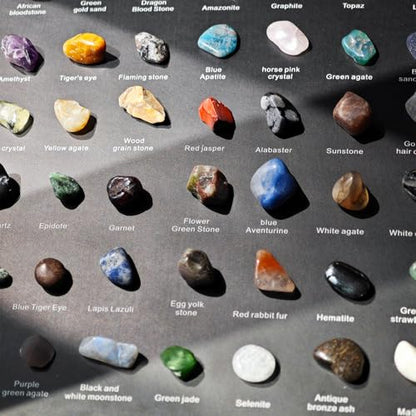 100Pcs Mixed Raw Crystal Mineral Specimens Natural Rock Collection Kit - color: 100pcs Mineral Specimens Set