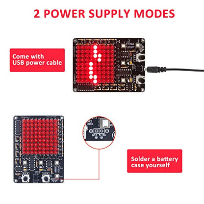 ICSTATION LED Chasing Soldering Project, LED Soldering Learning Kit with Knob Control 81 LEDs Soldering Practice Board for College STEM Electronics Education