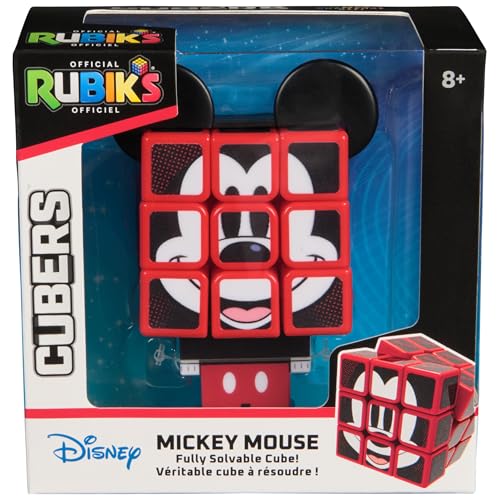 Rubik’s Cube Mickey Mouse Disney Cuber, Problem-Solving Challenging Brain Teaser Collectible Fidget Toy for Puzzle Lovers & Disney Fans Ages 8 and up - color: Disney Mickey Mouse, size: 1