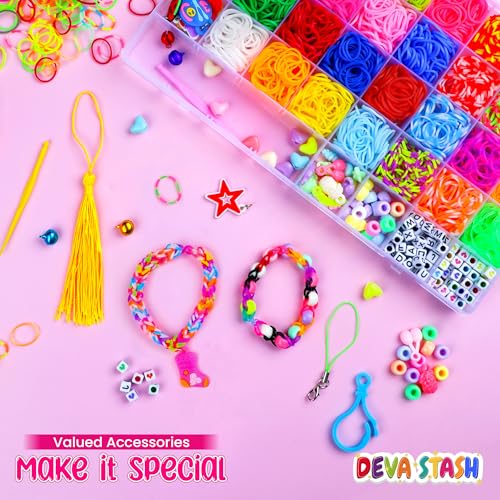 Rubber Band Bracelet kit, Loom Bracelet kit - Rubberband Bracelet Making kit Includes Clips, Charms, Beads - Rubber Bands for Bracelets, Gift for Birthday, Halloween, Xmas (6000 Pack (Master Kit)) - color: 22colors 6000+