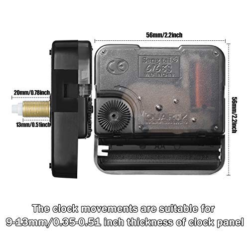 Mudder 6 Pack Silent Clock Movement Mechanism, 20 Mm/ 0.78 Inches - size: 20 mm