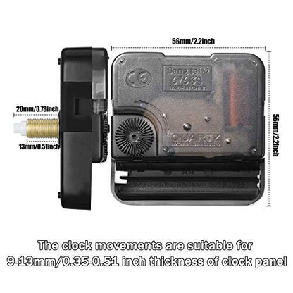 Mudder 6 Pack Silent Clock Movement Mechanism, 20 Mm/ 0.78 Inches - size: 20 mm