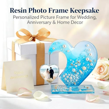 3D Heart-Shaped Photo Frame Resin Silicone Mold with 10pcs Chains - color: Heart-Shaped Resin Mold