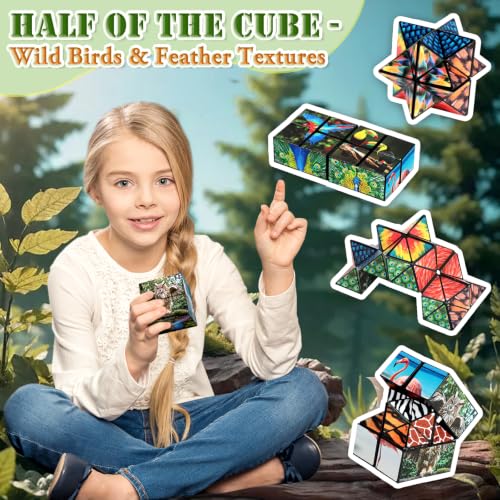 Euclidean Cube Fidget Toys for Kids 2 in 1 Star Cube Magic Cube Puzzle Toys - style: Wild Animals