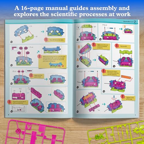 Thames & Kosmos GeckoBot 2.0 STEM Experiment Kit | Build a Wall-Climbing Gecko Robot, Improved Design & Suction Cup Technology, Guided Assembly, Fun & Educational Science Gift for Boys & Girls Ages 8+