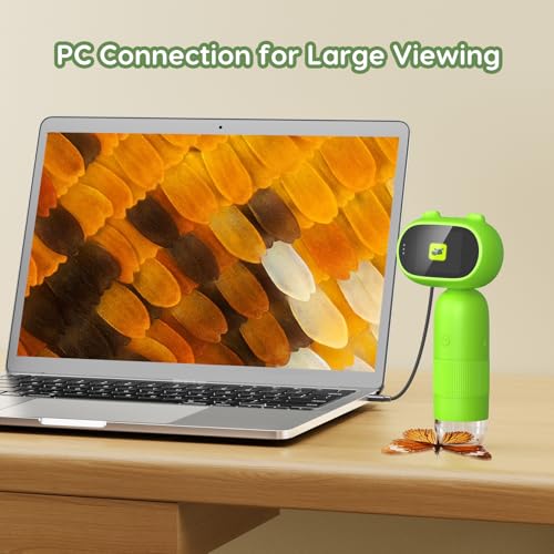Hayve Handheld Digital Microscope for Kids 1000X CM4 Pocket Microscope - color: Green