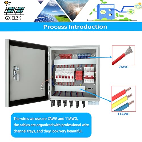 Hardcover Solar Combiner Box with 6 Strings, 80 A Circuit Breakers. This pv Combiner Box is Suitable for Off-Grid Solar Power High-Power Version - size: 6 string 80A