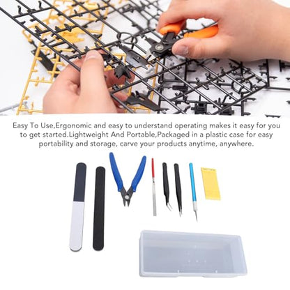 Model Tools Craft Set, Lightweight Portable Mini Tools with Ergonomic Design for Model Building, Assembly, Carving and Sanding