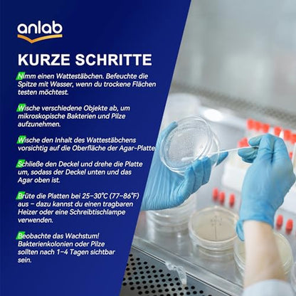 Nutrient Agar Petri Dishes Science Project Kit | Pre-Poured Agar Plates and Cotton Swabs for Science Experiments | Bacteria Science Kit - Sealed Separately (Items of 60)