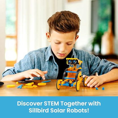Sillbird Solar Robot Building Kit, 12-in-1 DIY STEM Gift for Boys Aged 8-13 - color: Yellow