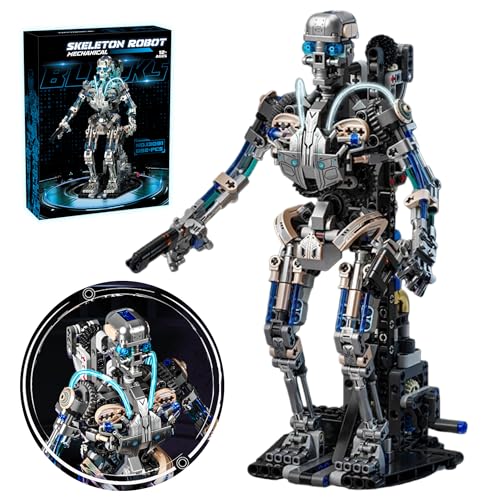 Mechanical Skeleton Robot Building Blocks Set, 3D Robotic Model Kit - color: Skeleton