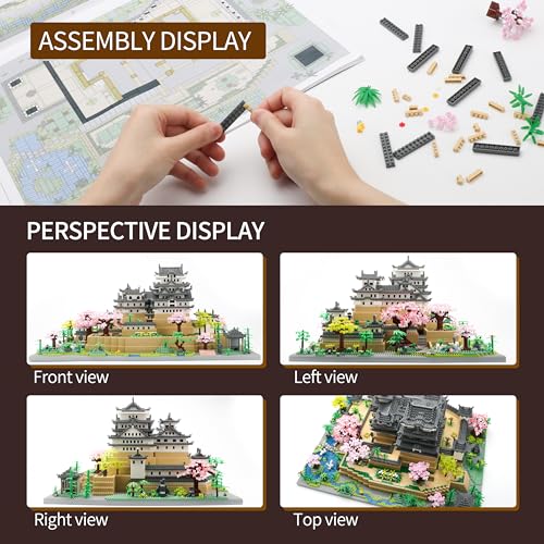 JXRLMB Big Micro Building Blocks Sets for Adults 10080 PCS Japan Himeji Castle Collectible Ornaments Model Kit for Teens Ages of 14+