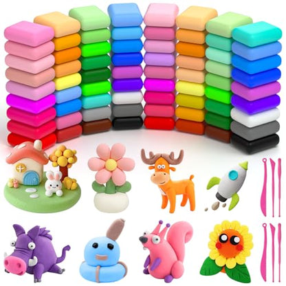 Ainiv Air Dry Clay Kit, 72 Colors DIY Model Magic Clay for Kids - color: 72 Colors