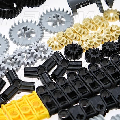 Habow 270pcs Technic-Parts Gears-Axle-Pin-Connector Compatible with Lego-Technic, Wheels Link Chain Gear Rack Steering Wheel Technic Bush Hook Tow Ball String Reel Differential. MOC Building-Blocks.