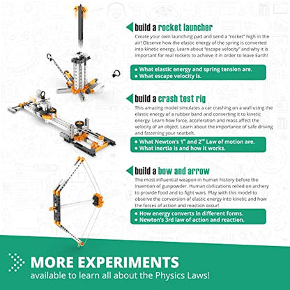 Engino STEM Toys, Physics Laws: Inertia, Friction & Circular Motion, Engineering Kit for Kids 9+, Creative STEM Projects, Gifts for Boys & Girls, Building Toys (6 Model Options)