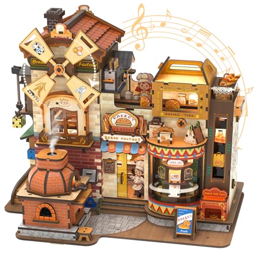 CUTEBEE 3D Wooden Puzzle for Adults, Bread Factory Bakery DIY Model Kit