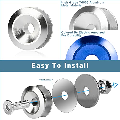 JDM Bumper Quick Release Fastener Kit 4-Piece Silver - color: Silver