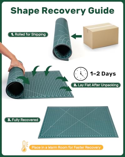 Self Healing Cutting Mat, 17" x 23", Double-Sided Rotary Cutting Mat for Sewing, Quilting, Scrapbooking & Craft, Large Craft Cutting Board for Hobby Use(A2) - size: 23"L x 17"W