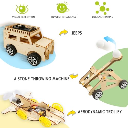 STEM Toys for Kids Ages 8-13, 6-in-1 Wooden Building Kit, 1-Pack
