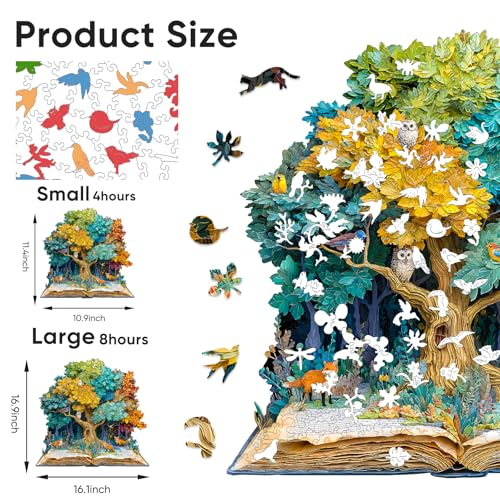 Bovearto Wooden Puzzles for Adults 500 Pieces, Tree of Life Puzzle - color: Book Tree, size: 500pcs