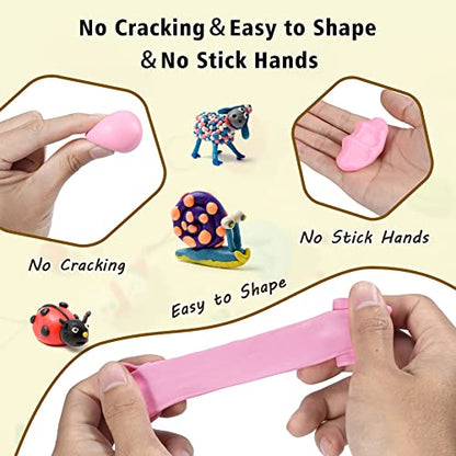Aestd-ST Polymer Clay Kit 60 Colors, Oven Bake Modeling Clay for Kids - color: 60 Colors