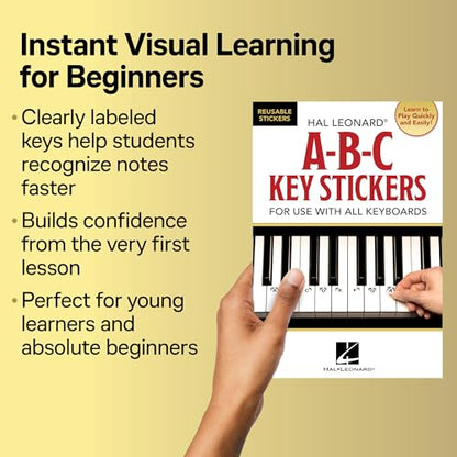 ABC Keyboard Stickers – Easy to Apply Learning Tool for Any Piano or Keyboard | Self Adhesive Music Notes Guide for Beginners, Students and Teachers | Ideal for Learning and Practicing