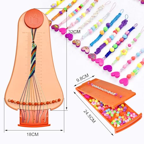 zwzxd Friendship Bracelet Making Kit Toys,Ages for 8 9 10 11 12 Year Old Girls, Kids Travel Activity Set,DIY kit,Arts and Crafts Bracelets String Maker Kit,Great Christmas Birthday Gifts (red-Orange) - color: red-orange