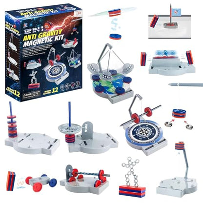 12-in-1 Anti Gravity Magnetic Levitation Science Kit,Physics Magnet Toys