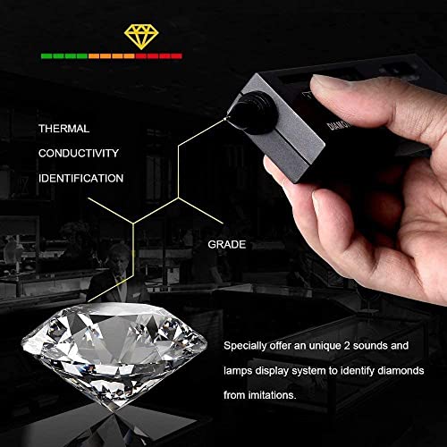 Diamond Tester,High Accuracy Diamond Tester Pen and Diamond Torch Jewelry Diamond Tester Kit Professional Diamond Selector for Novice and Expert, Thermal Conductivity Meter (Battery Included)
