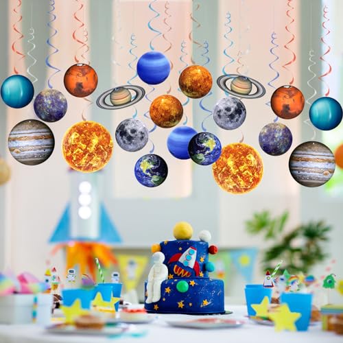 40PCS Space Solar System Theme Hanging Swirls Decorations