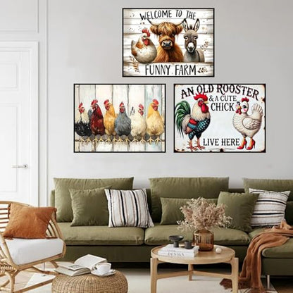mrpwnle 3 Pack Diamond Art Kits for Adults, Chicken Diamond Painting Kits - color: 3 Pack Animals, size: 15.7x11.8in(40x30cm)