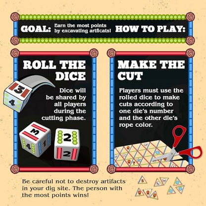 Digsaw: Roll-and-Cut Archaeology Game, Fun Family Game for Ages 14+